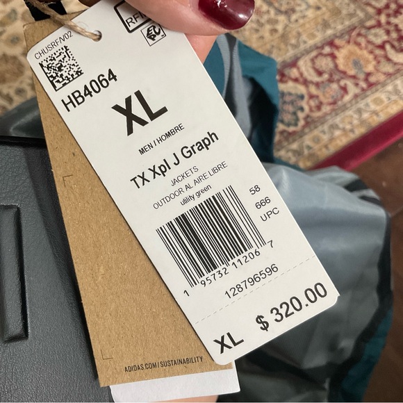 Adidas TERREX XPLORIC RAIN.RDY HIKING JACKET Mens Sz Xl - Picture 10 of 10